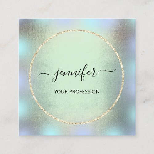 Blue Gold Holograph Professional Makeup Smoky Square Business Card