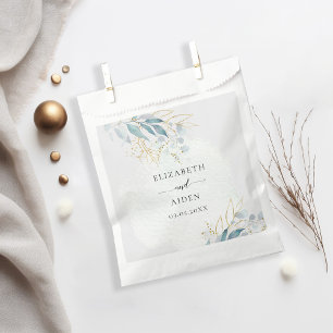 Blue Gold (Imitate) Watercolor Wedding Collection Favor Bag
