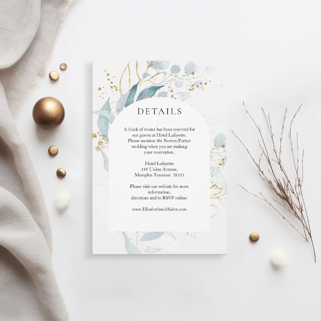 Blue Gold (Imitate) White Wedding Collection RSVP (Creator Uploaded)