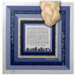 Blue Gold Jerusalem ASHKENAZ Challah Dough Cover Cloth Napkin<br><div class="desc">ASHKENAZ Version of the Bracha on our popular Jerusalem Shades of Blue & (simulated) Gold Framed Challah Dough Cover. Challah Dough Cover includes the full text of the Ashkenazic version of the Blessing recited when separating Challah plus the full text of the Yehi Ratzon that is often said when performing...</div>