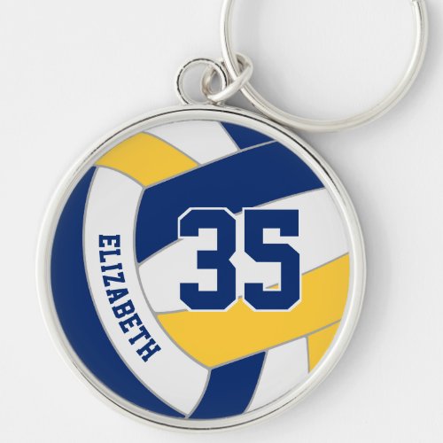 blue gold kids team colors custom volleyball keychain