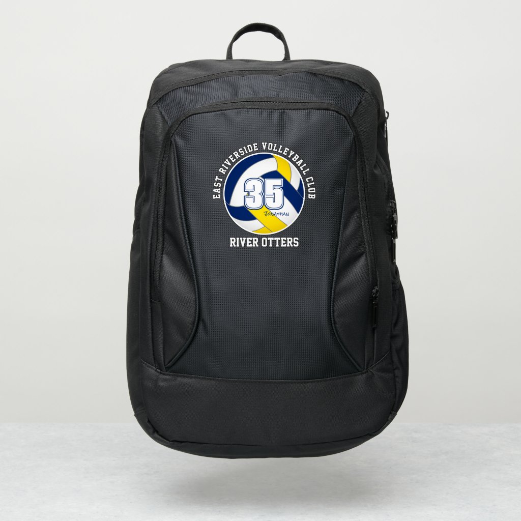 blue gold kids teens volleyball team colors backpack
