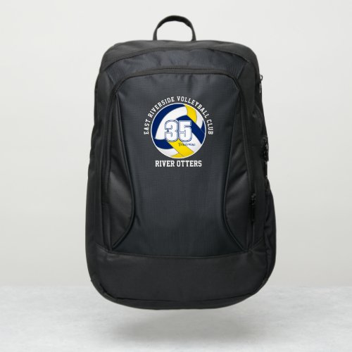 blue gold kids teens volleyball team colors port authority backpack