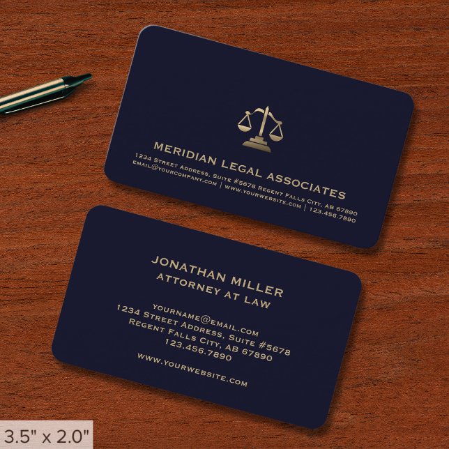 Blue Gold Law Firm Business Card (Creator Uploaded)