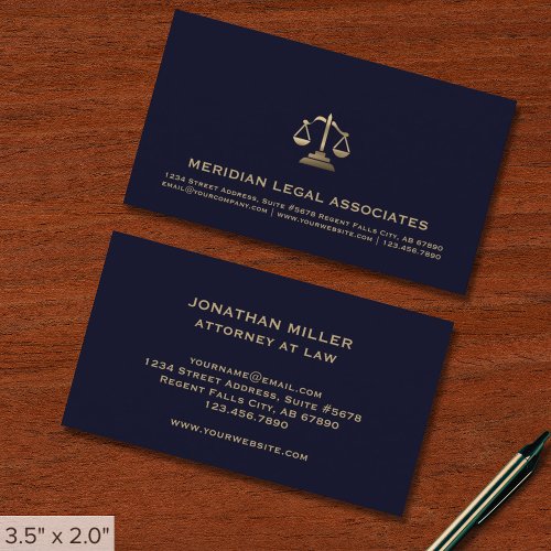 Blue Gold Legal Business Card