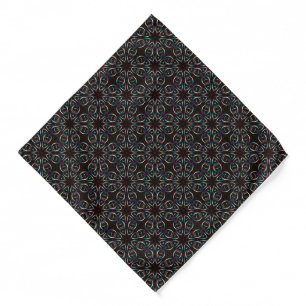 Blue Gold Lilac Glow Mandala Pattern Bandana