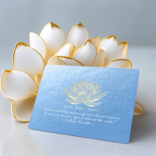 Blue Gold Lotus Yoga Meditation Instructor Quote Postcard