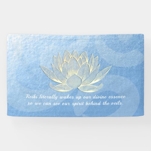 Blue Gold Lotus Yoga Meditation Instructor Quotes Banner