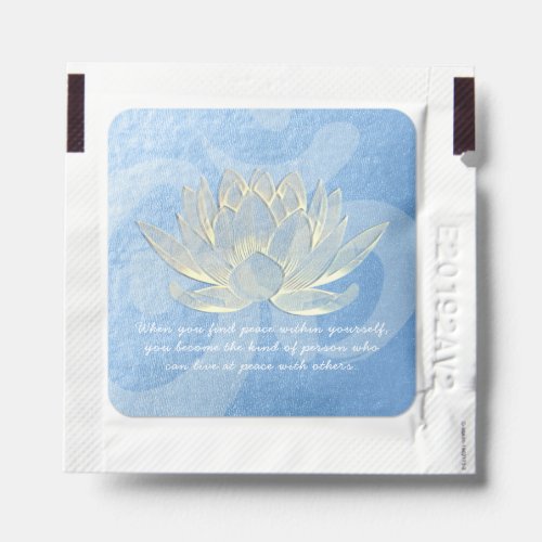 Blue Gold Lotus Yoga Meditation Instructor Quotes Hand Sanitizer Packet