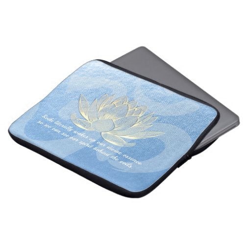 Blue Gold Lotus Yoga Meditation Instructor Quotes Laptop Sleeve