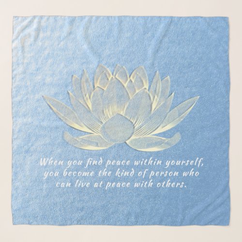 Blue Gold Lotus Yoga Meditation Instructor Quotes Scarf