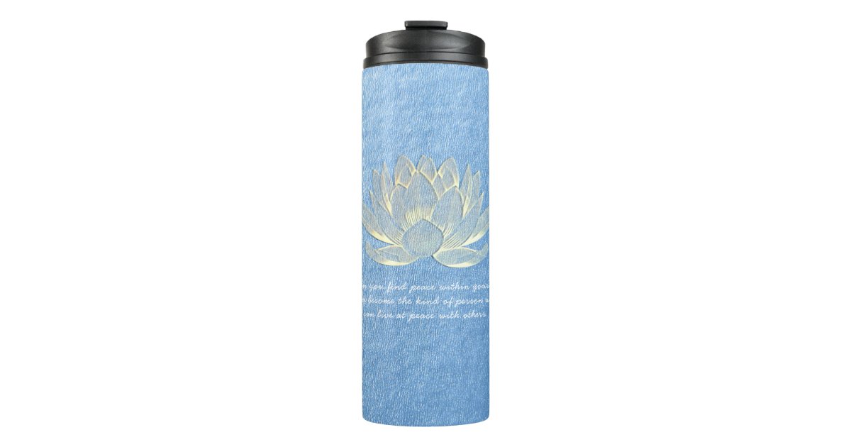 Pink Lotus Stainless Steel Yoga Water Bottle - 20 oz Insulated