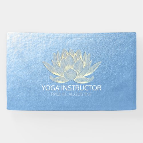 Blue Gold Lotus Yoga Meditation Reiki Instructor Banner