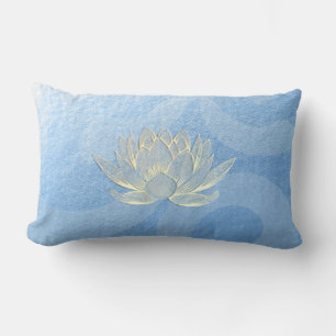 Blue Gold Lotus Yoga Studio Meditation Instructor Lumbar Pillow