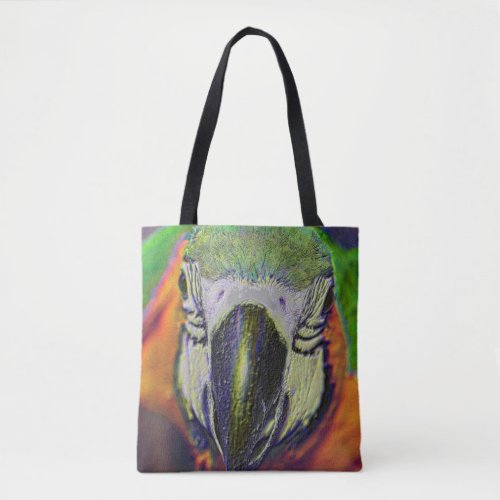 Blue Gold Macaw Face Parrot Fantasy Art  Tote Bag