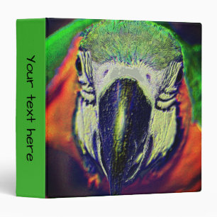 Blue Gold Macaw Parrot Fantasy Art Personalized 3 Ring Binder