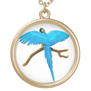 Blue & Gold Macaw Parrot Necklace