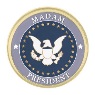Blue Gold Madam President Kamala Finish Lapel Pin