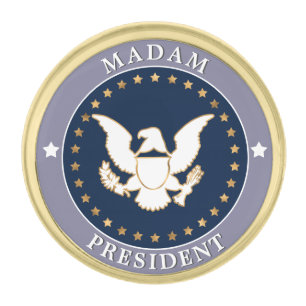 Blue Gold Madam President Kamala Gold Finish Lapel Pin