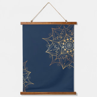 Blue & Gold Mandala | Islamic Art Inspired Hanging Tapestry