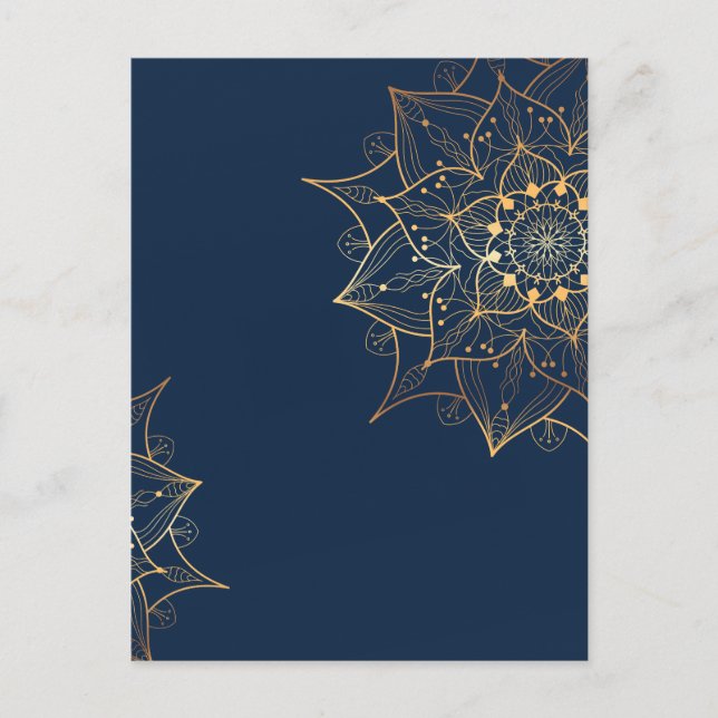 Blue & Gold Mandala | Islamic Art Inspired  Postcard (Front)