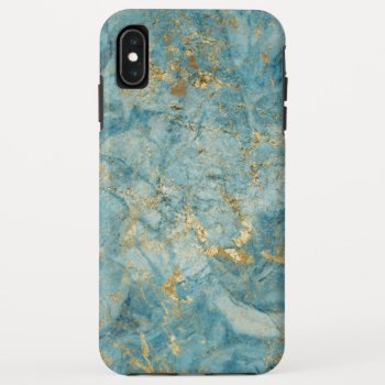 Blue Gold Marble Iphone Xs Max Case by CoolestPhoneCases at Zazzle