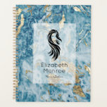 Blue Gold Marble Hair Salon Planner<br><div class="desc">Hair salon planner features blue and gold marble design with your company's details. The Live Design Service can help you with the layout of your design if needed.</div>