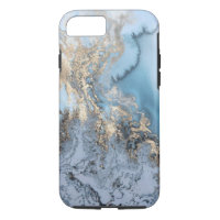 (blue & gold marble) iphone 7/8 case