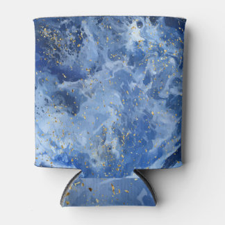 Blue Gold Marble: Luxury Texture. Can Cooler