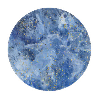 Blue Gold Marble: Luxury Texture. Cutting Board