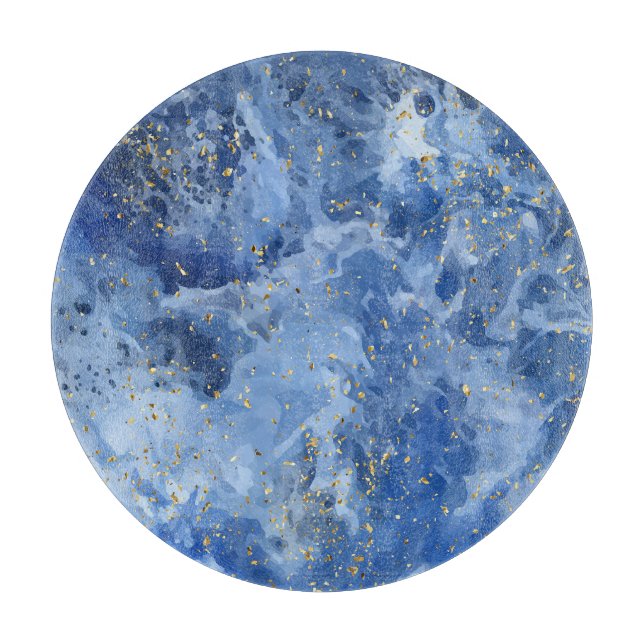 Blue Gold Marble: Luxury Texture. Cutting Board (Front)