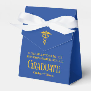 Blue Gold Medical School Graduation Party Favor Boxes