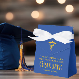 Blue Gold Medical School Graduation Party Favor Boxes