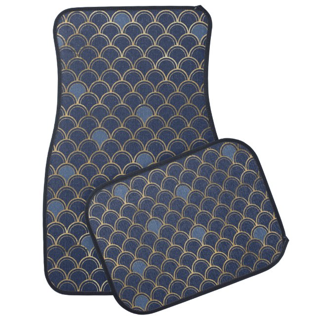 Blue & Gold Mermaid  Car Floor Mat (Set)