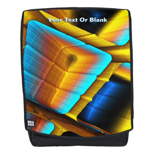 Blue-Gold Metallic Pattern 33 Backpack (Front)