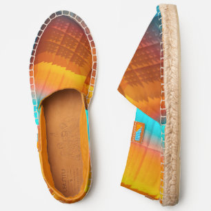 Blue-Gold Metallic Pattern 33 Espadrilles