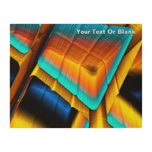 Blue-Gold Metallic Pattern 33 Wood Wall Art