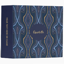 Blue Gold Modern Abstract Geode Personalized