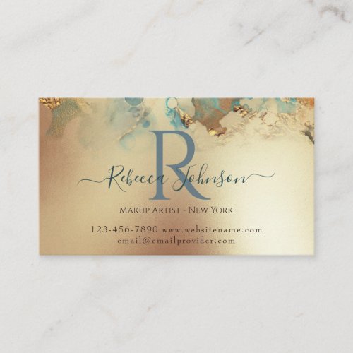 Blue Gold Modern Abstract Gift Certificate