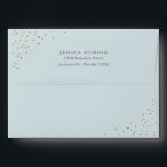 Blue & Gold Modern Elegant Boy Baby Shower  Envelo Envelope<br><div class="desc">Modern trendy baby shower design with bold stripes and gold script and confetti dots.</div>