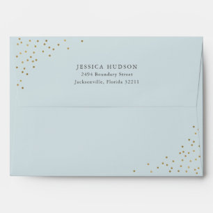 Blue & Gold Modern Elegant Boy Baby Shower Envelo Envelope