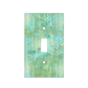 Blue & Gold Modern Marbled Abstract Marble Splash Light Switch Cover