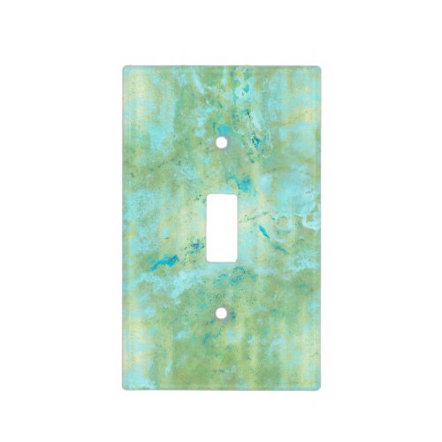 Blue  Gold Modern Marbled Abstract Marble Splash Light Switch Cover