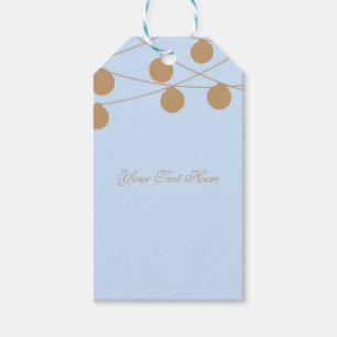 Blue & Gold Modern String Lights Chic Party Favor Gift Tags