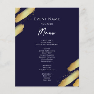 Blue Gold Paint Budget Event Menu