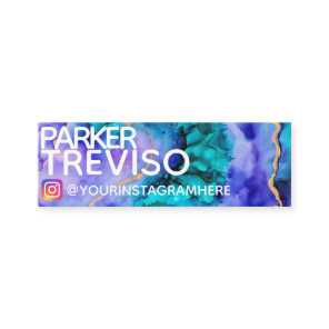 Blue Gold Paint Social Media instagram Mini Business Card