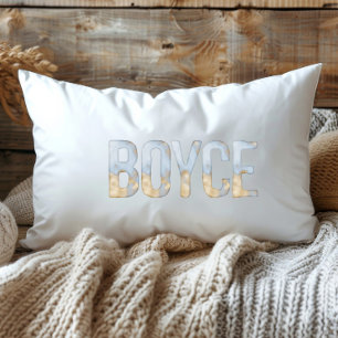 Blue Gold Pastel Watercolor Boyce Louisiana Lumbar Pillow