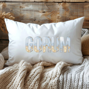 Blue Gold Pastel Watercolor Gorum Louisiana Lumbar Pillow