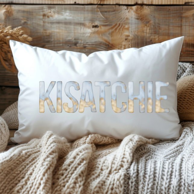 Blue Gold Pastel Watercolor Kisatchie Louisiana Lumbar Pillow (Creator Uploaded)