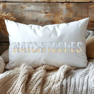 Blue Gold Pastel Watercolor Natchitoches Louisiana Lumbar Pillow